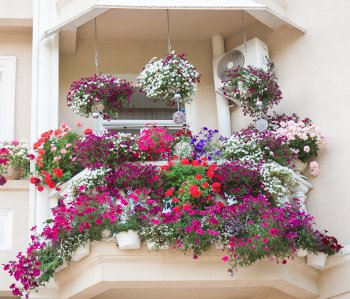 air conditioning unit installed on a flat balcony