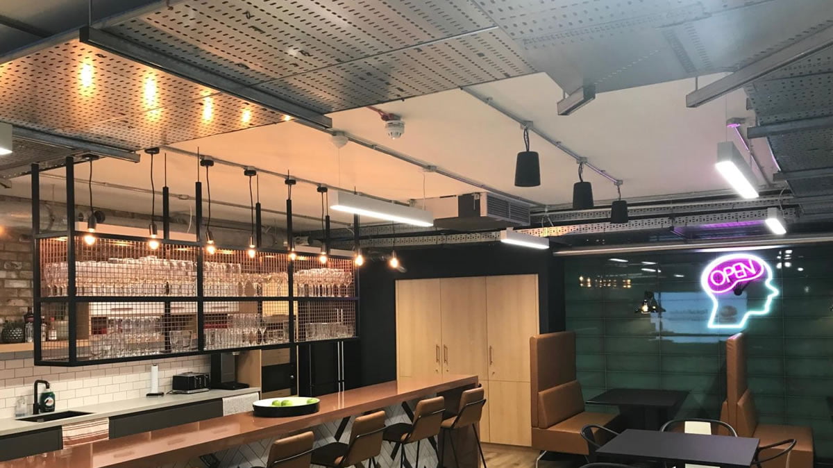 contemporary hybrid office installation