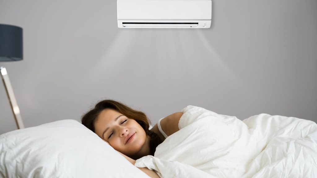 peaceful sleeping with air con
